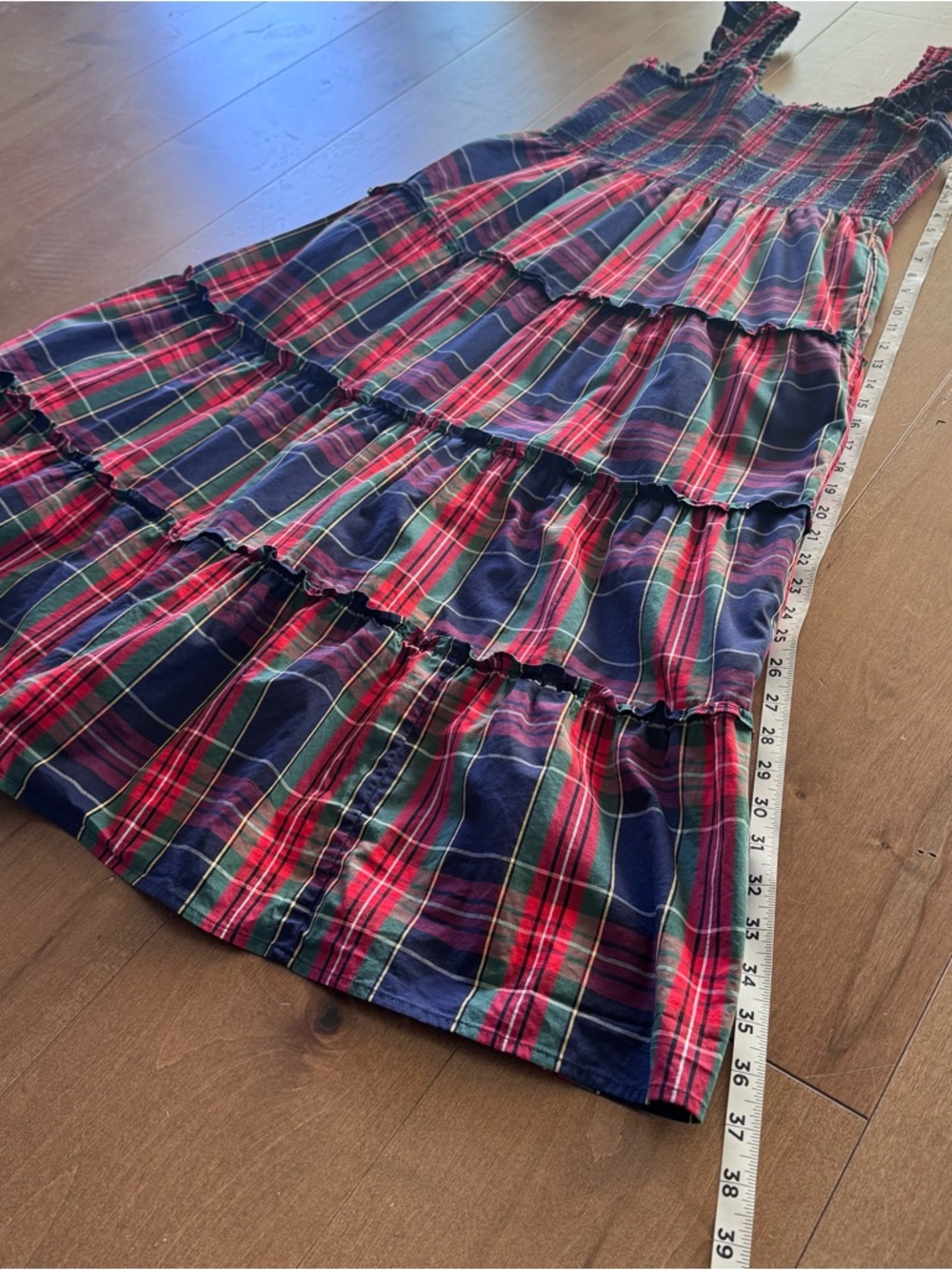 J.Crew Re-Imagined Plaid Smocked Midi Dress Small Cottagecore Pockets - Picture 8 of 13